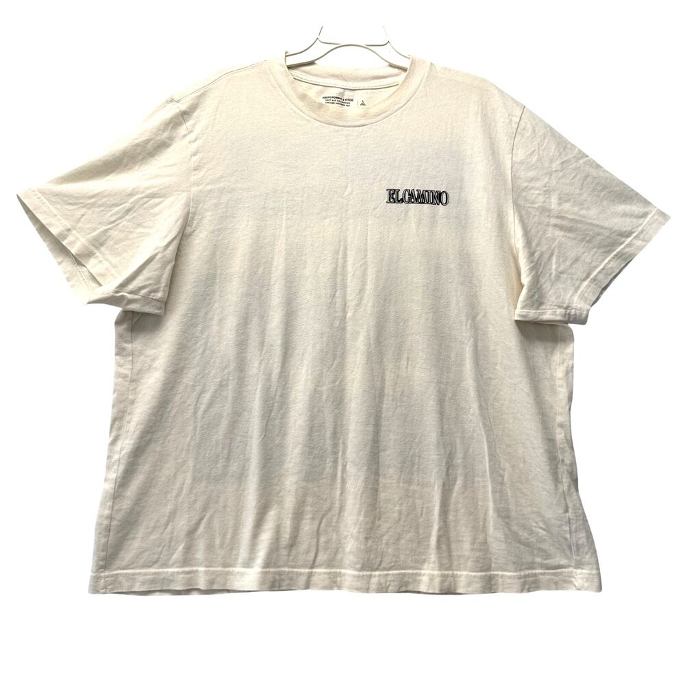 ABERCROMBIE & FITCH Chevy El Camino Graphic Cotton T Shirt Men's Size L Ivory - Picture 2 of 13